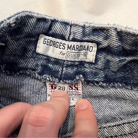 Guess vintage 80s acid wash cut off jean shorts size 28 - Picture 6 of 7